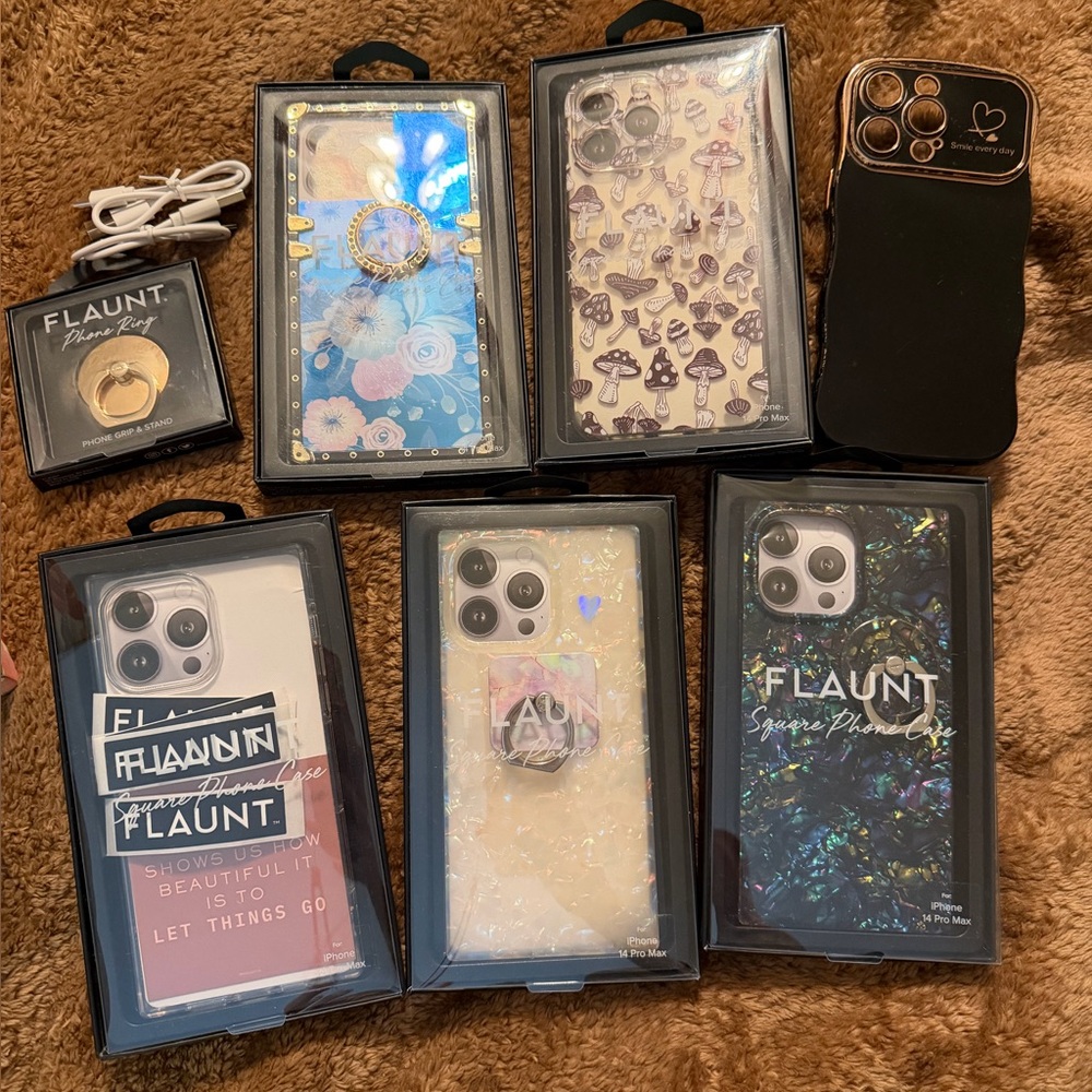 14 Pro Max FLAUNT Square Phone Case Bundle
